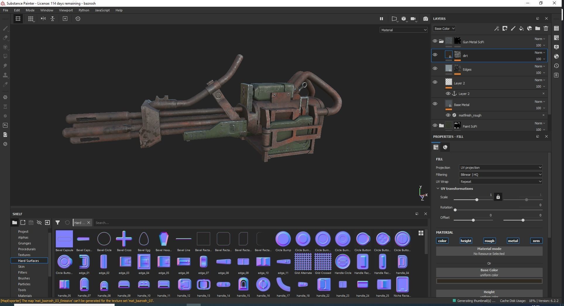 Bazrosh Rifle Scifi Game Ready Low-poly 3D model_5