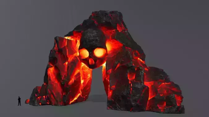 Skull Cave Low-poly 3D model