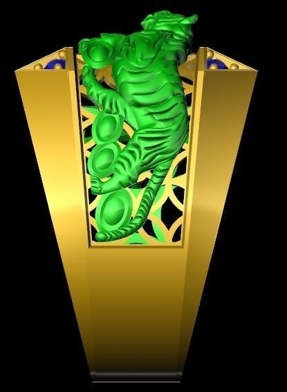 ring tiger  3D print model_3