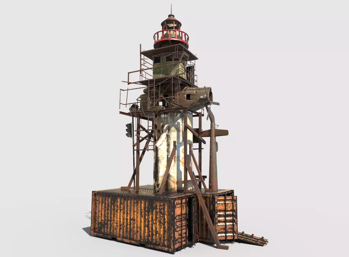 Post-Apocalyptic Lighthouse 3D model_0