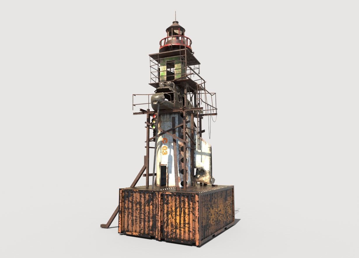 Post-Apocalyptic Lighthouse 3D model_11