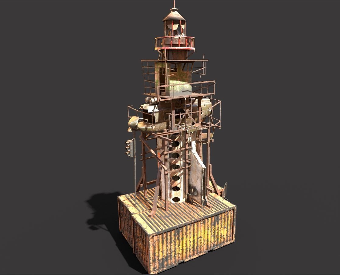 Post-Apocalyptic Lighthouse 3D model_2