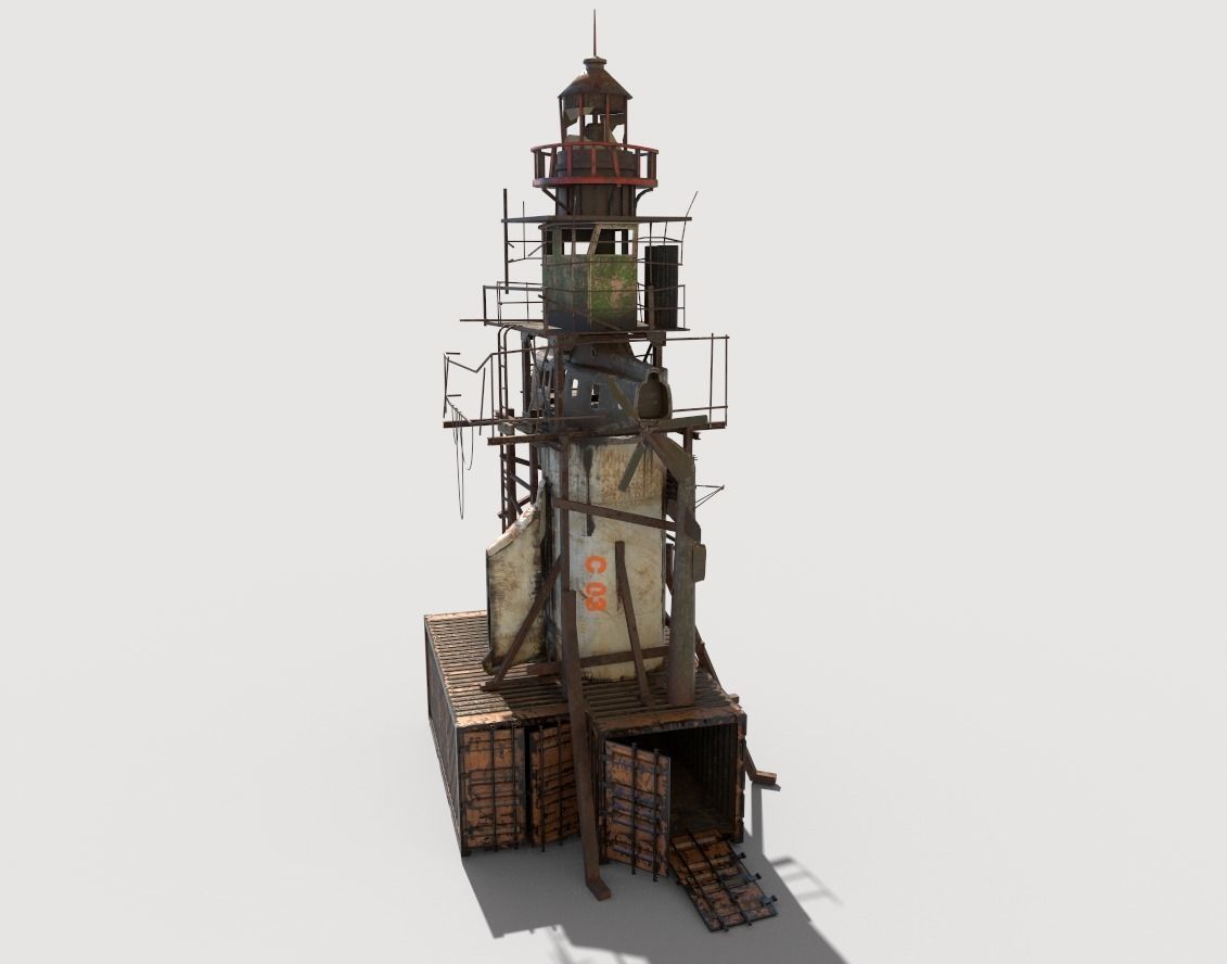 Post-Apocalyptic Lighthouse 3D model_8