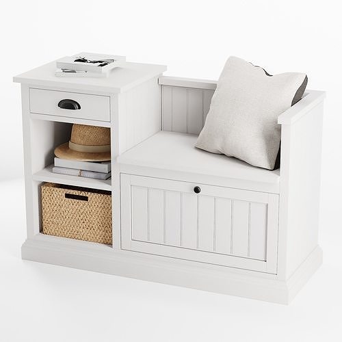 Aubrey Entryway Storage Bench 3D model