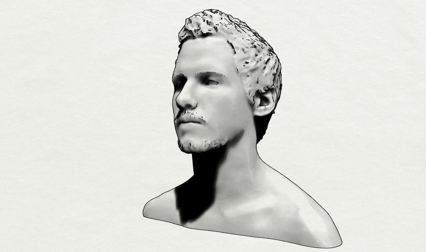 High detailed 3D Scan of a male head real person 3D model_3