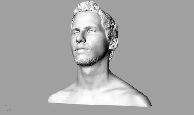 High detailed 3D Scan of a male head real person 3D model