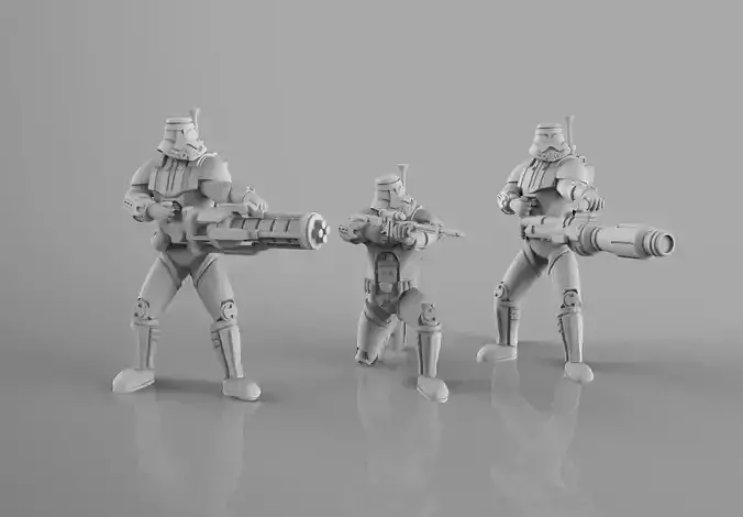 Old Dark Troopers Heavy Weapons Team 3D print model