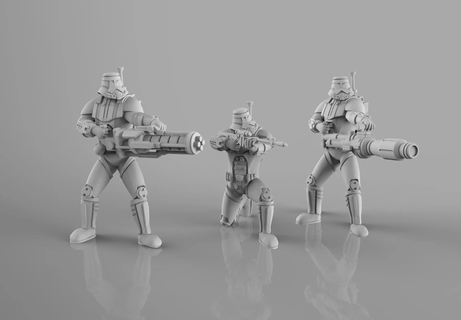 Old Dark Troopers Heavy Weapons Team 3D print model