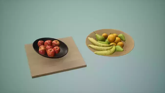 Fruit Bowl  Set Low Poly Game Ready 