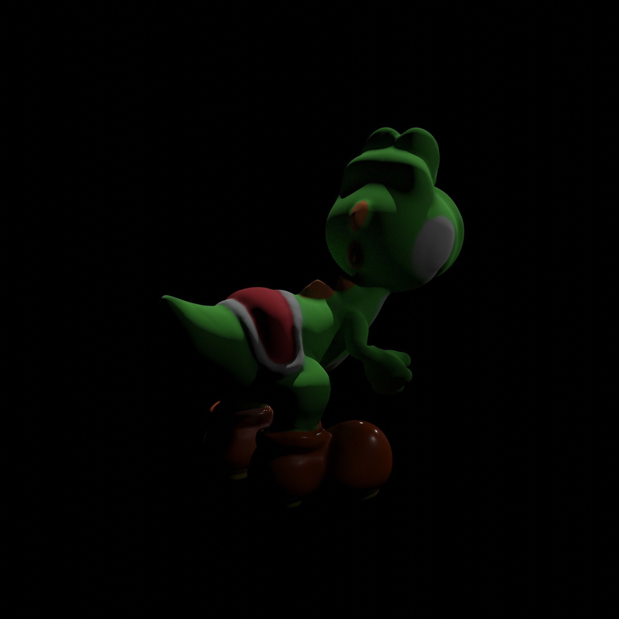 Yoshi High and Low Poly Models Free low-poly 3D model_2