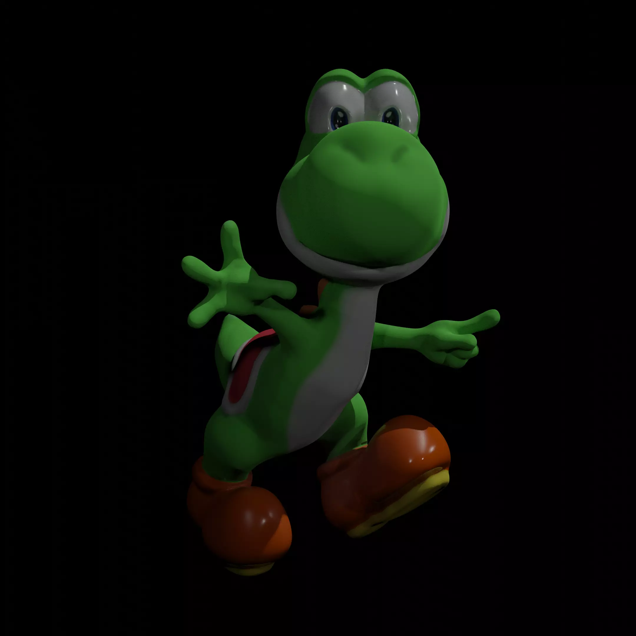 Yoshi High and Low Poly Models Free low-poly 3D model_0
