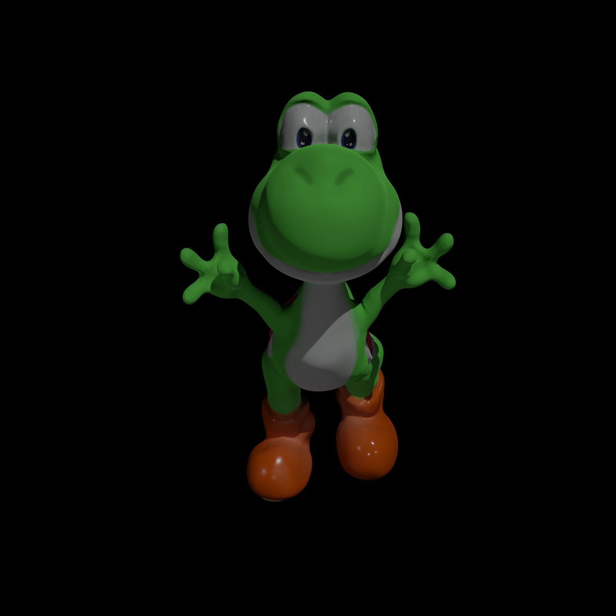 Yoshi High and Low Poly Models Free low-poly 3D model_1