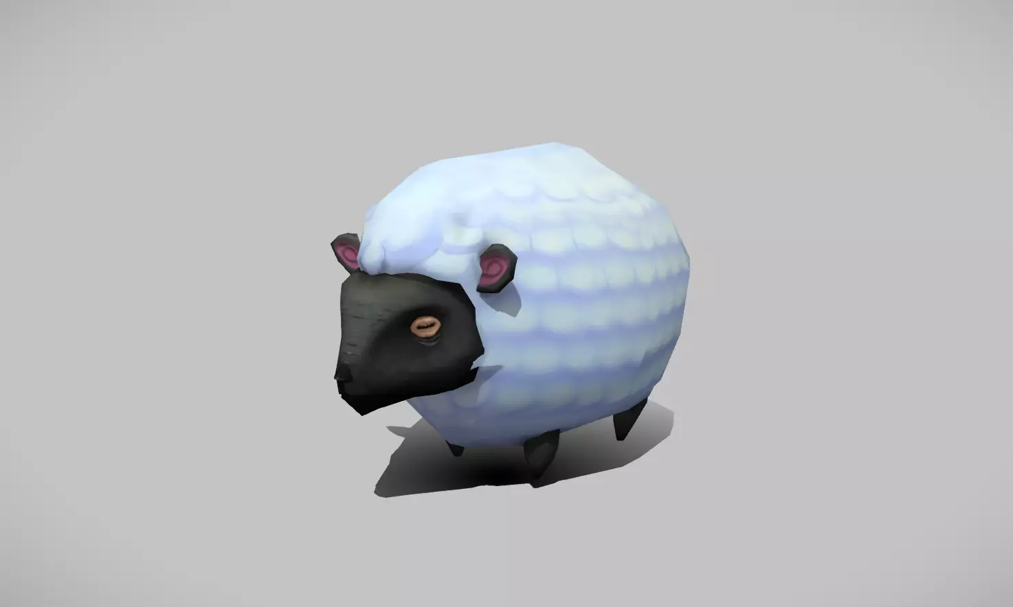 Handpainted Lowpoly Stylized Sheep Low-poly 3D model_0