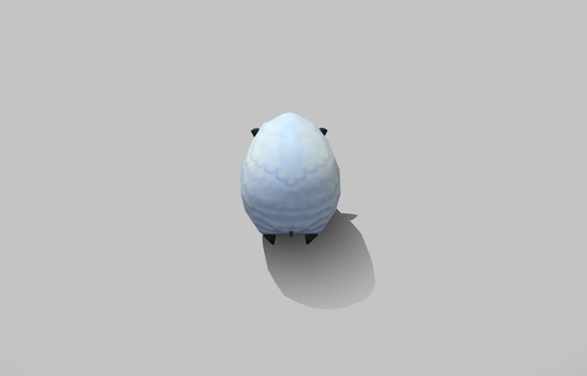 Handpainted Lowpoly Stylized Sheep Low-poly 3D model_3