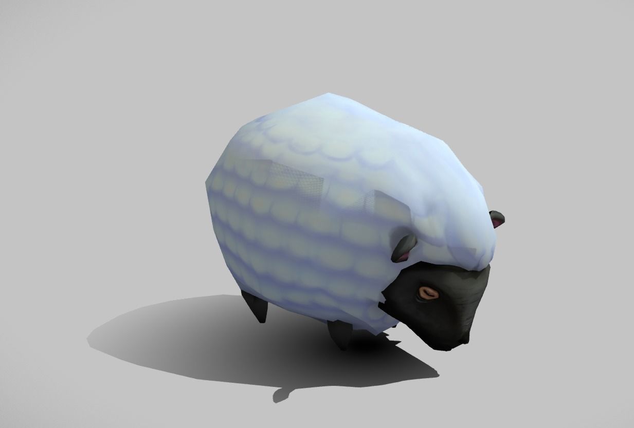Handpainted Lowpoly Stylized Sheep Low-poly 3D model_1