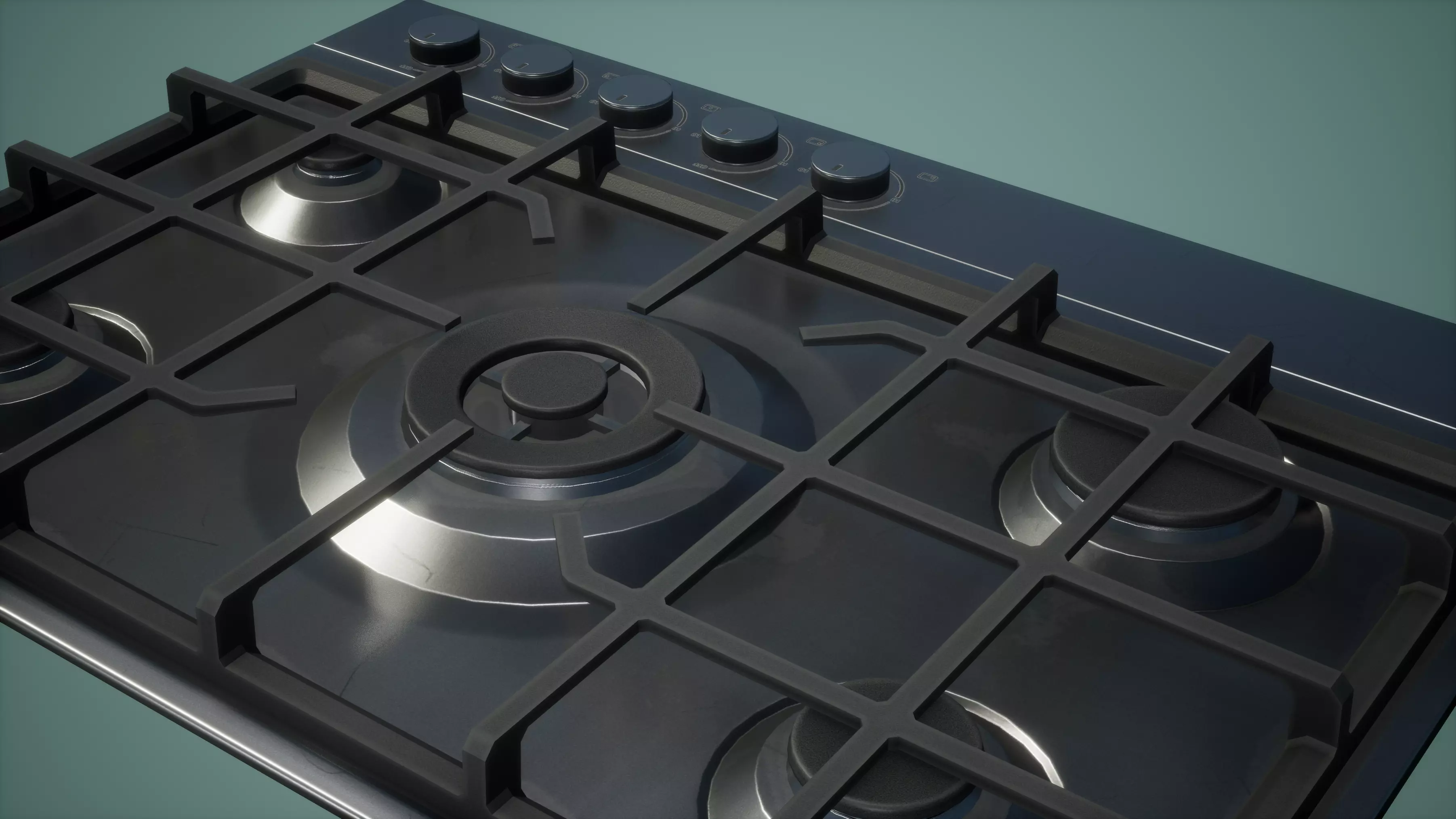 Gas Stove Low Poly Game Ready Low-poly 3D model_0