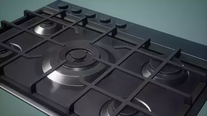 Gas Stove Low Poly Game Ready 