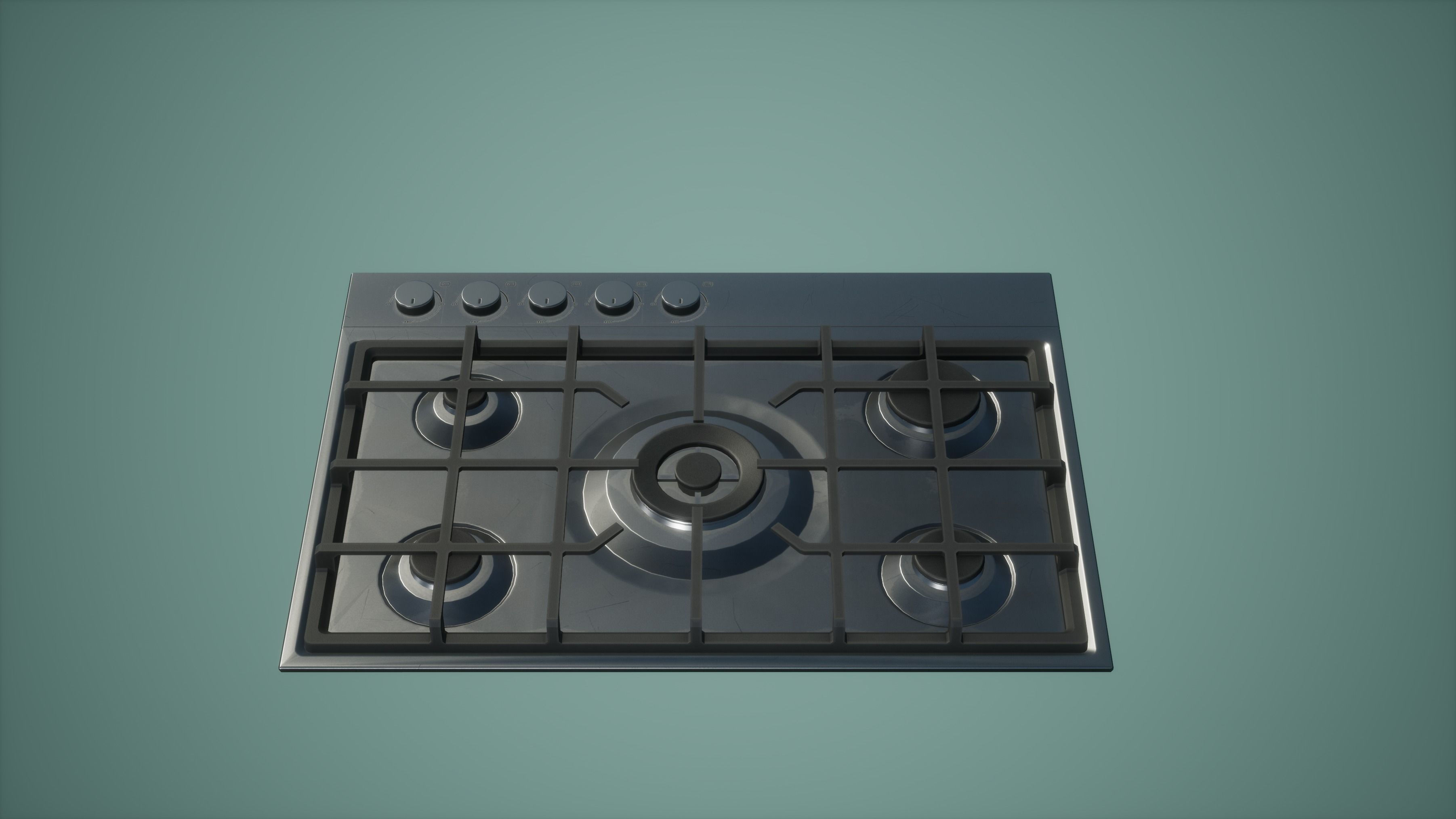 Gas Stove Low Poly Game Ready Low-poly 3D model_4