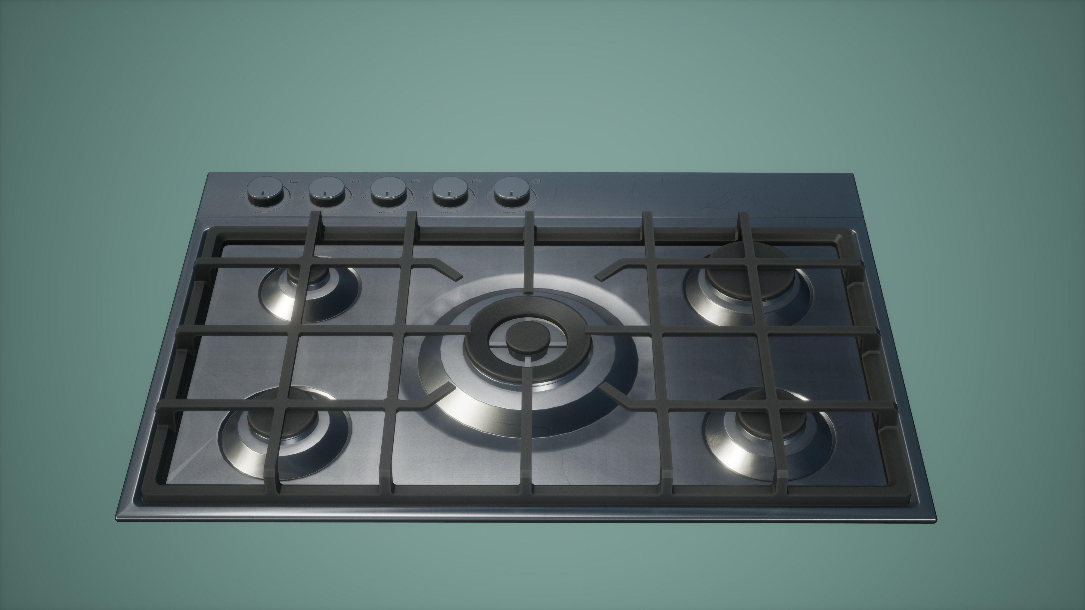 Gas Stove Low Poly Game Ready Low-poly 3D model_2