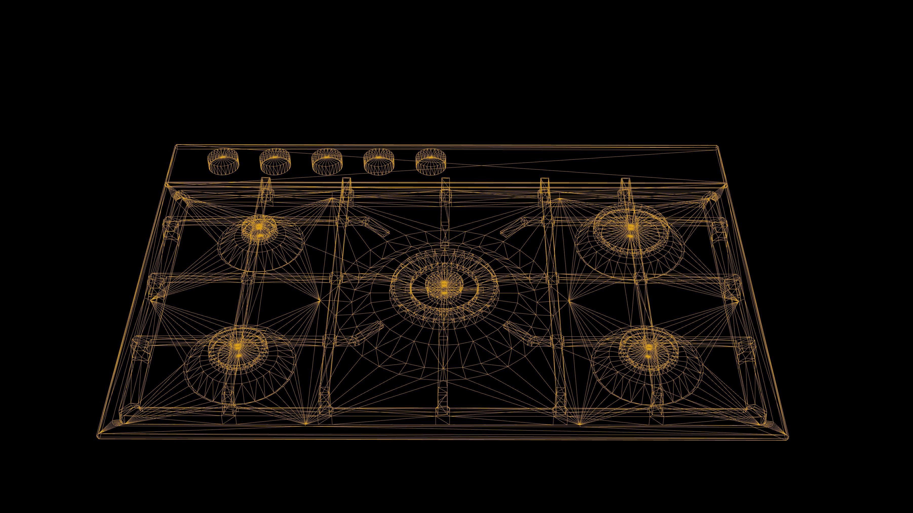 Gas Stove Low Poly Game Ready Low-poly 3D model_3