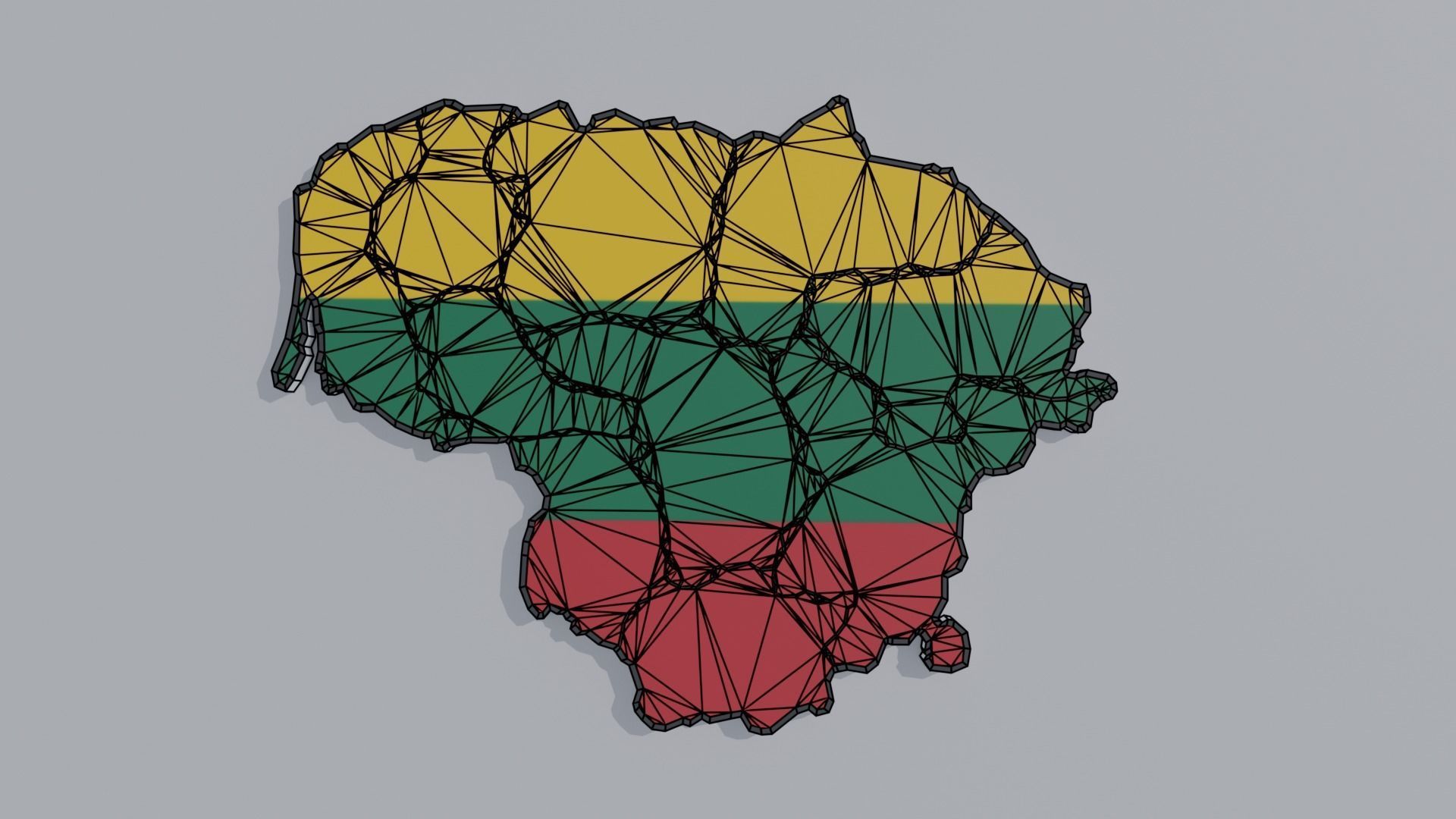 Political Map of Lithuania  3D model_6