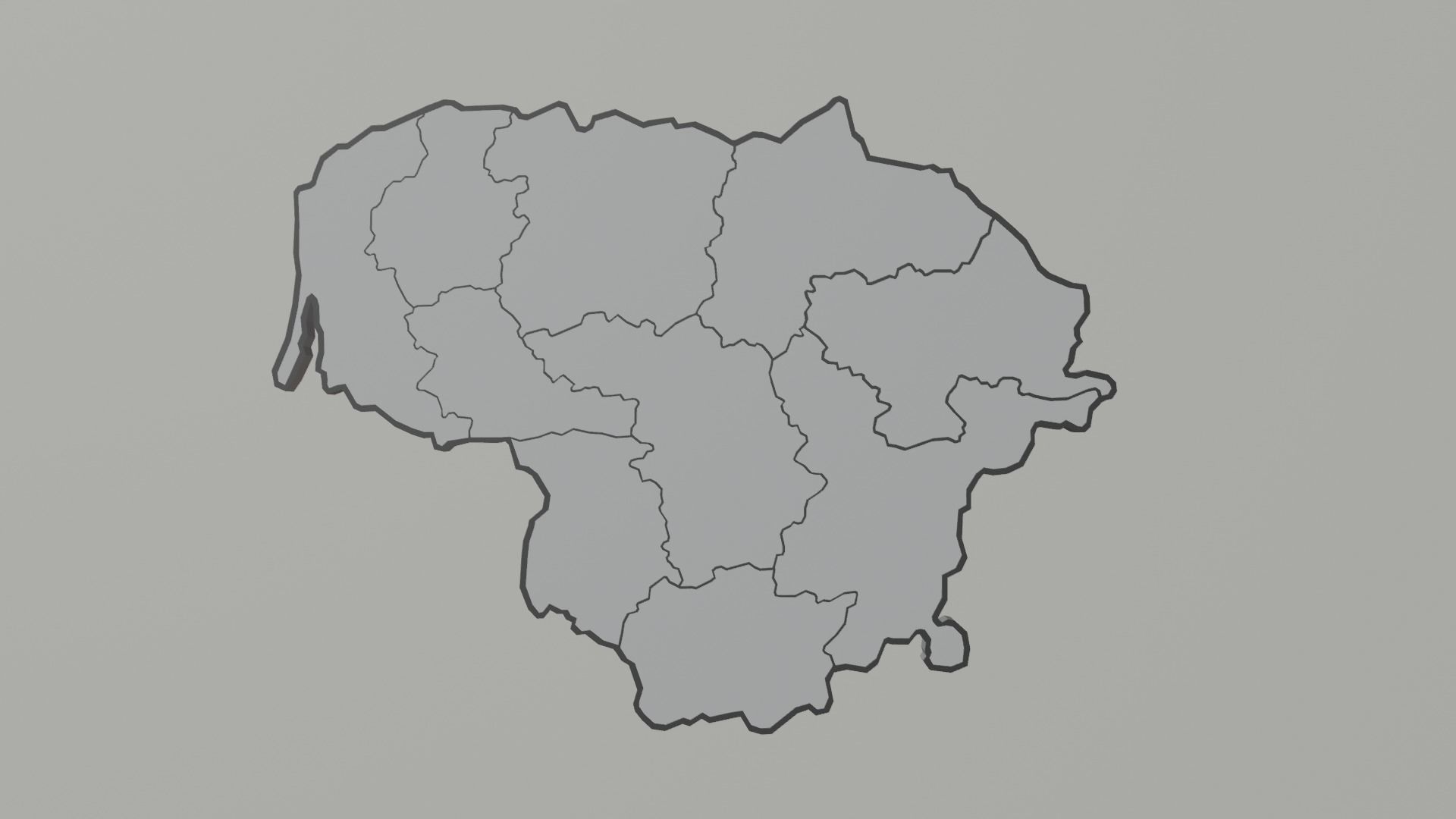 Political Map of Lithuania  3D model_4