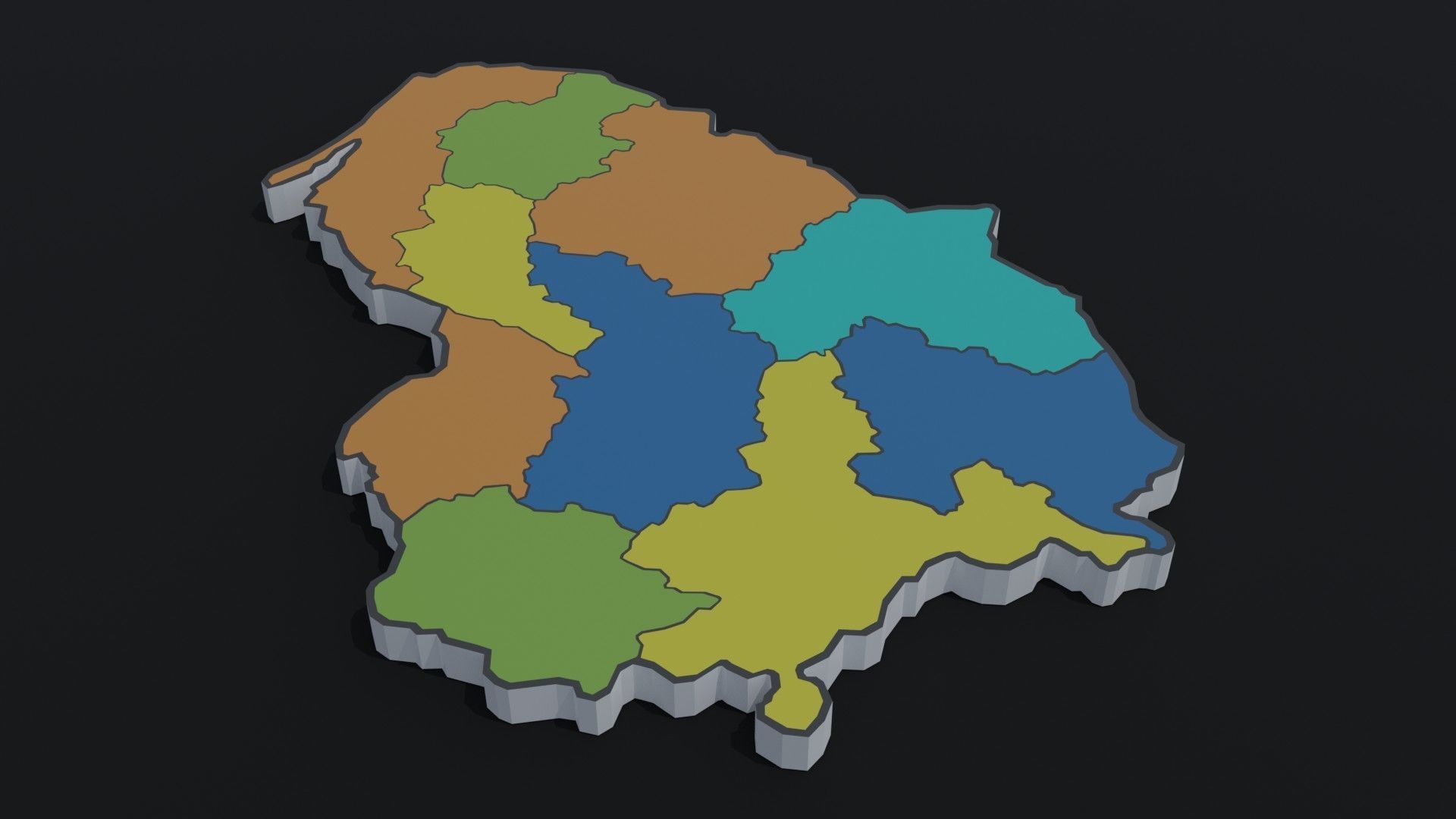 Political Map of Lithuania  3D model_3