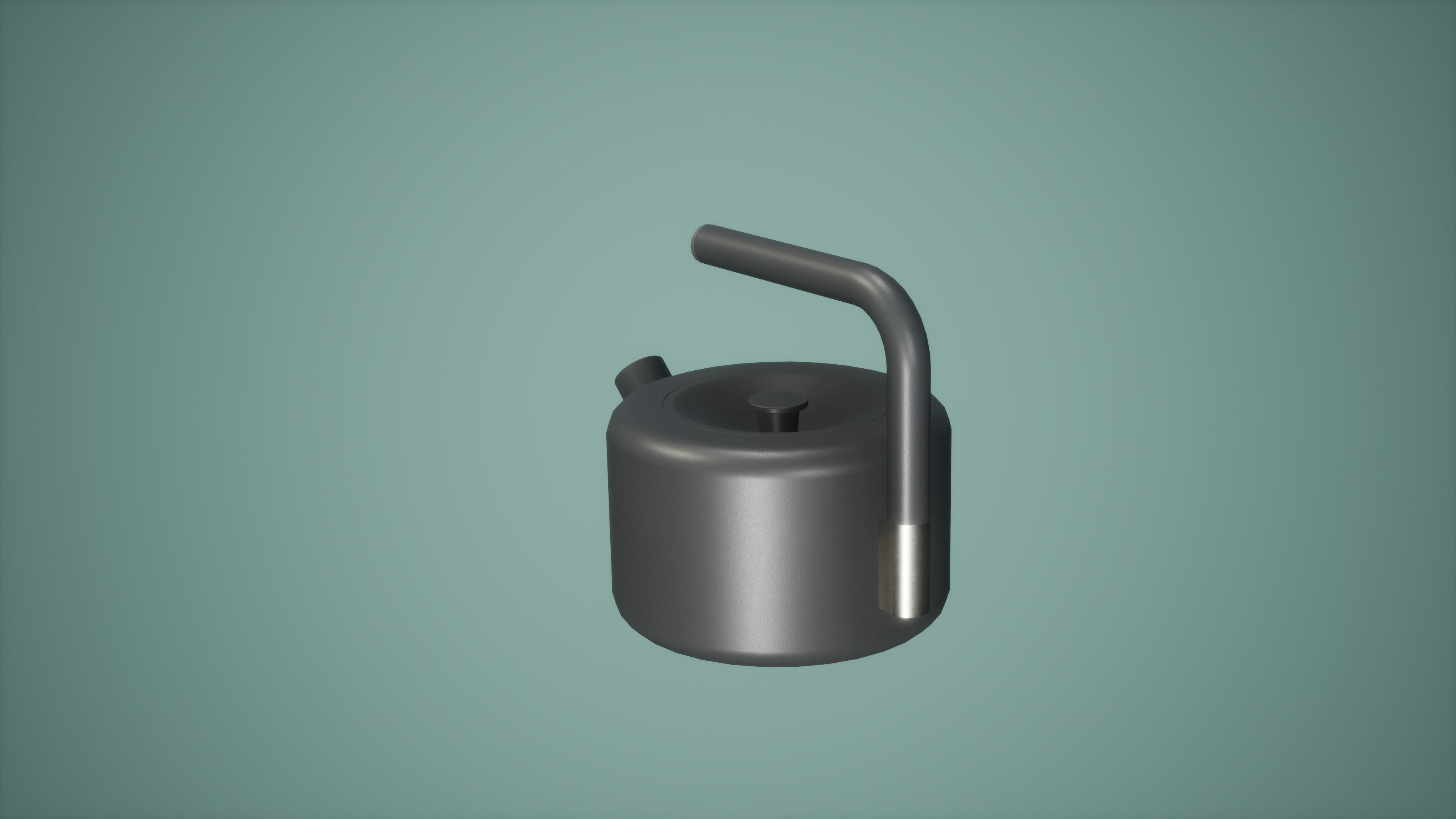 Kettle Low Poly Game Ready tea Low-poly 3D model_2