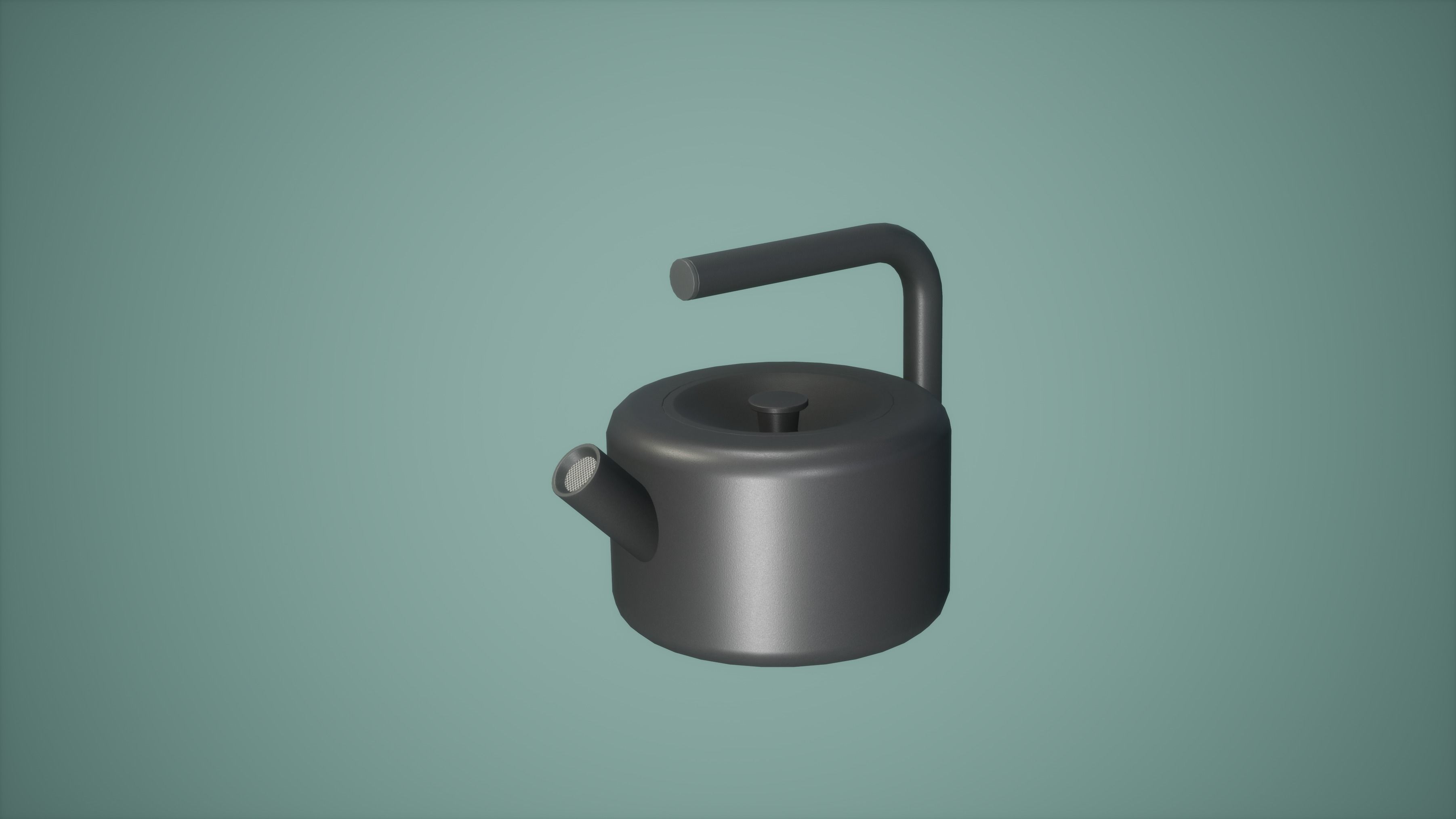 Kettle Low Poly Game Ready tea Low-poly 3D model_1
