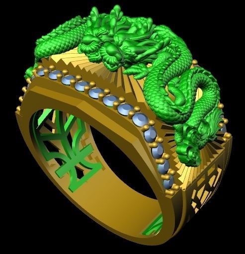  dragon ring 3D print model_3