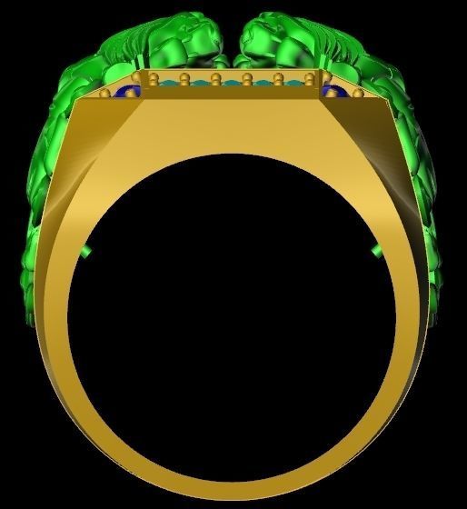 lion ring 3D print model_2