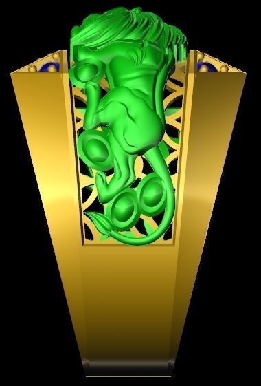 lion ring 3D print model_1