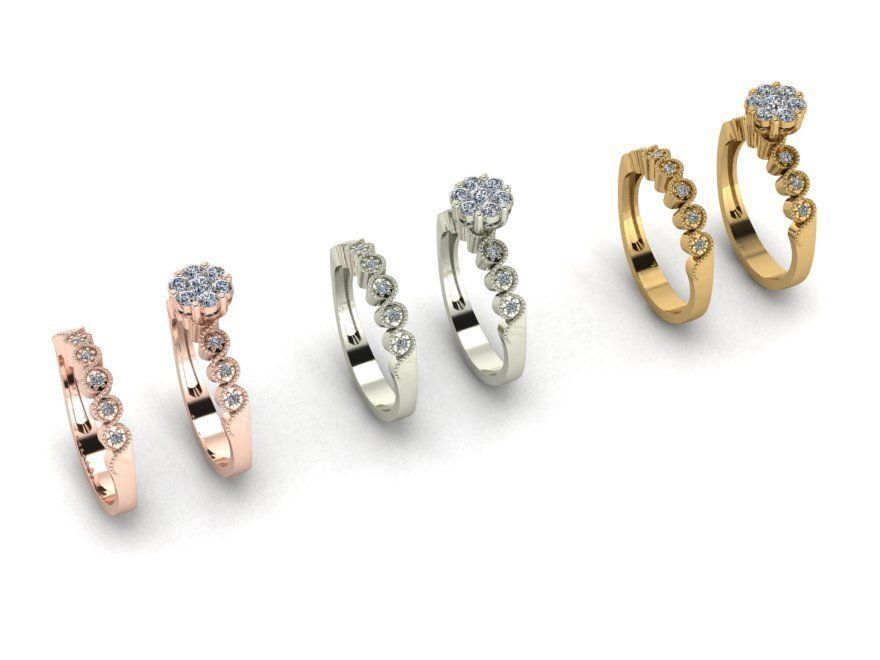 wedding rings 3D print model_2