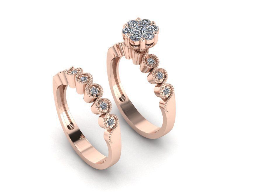 wedding rings 3D print model_4