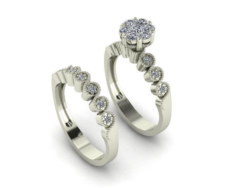 wedding rings 3D print model_3