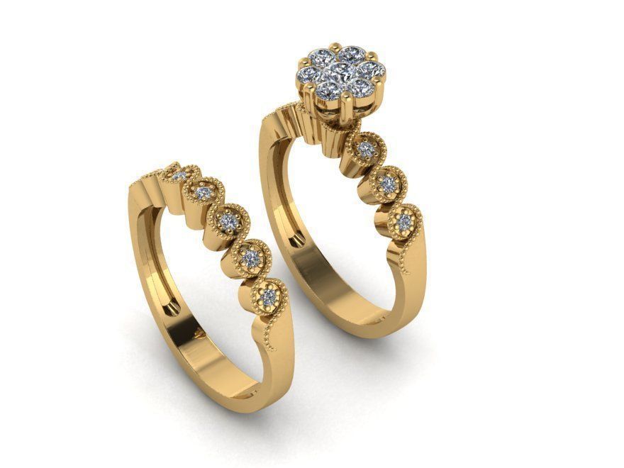 wedding rings 3D print model_5