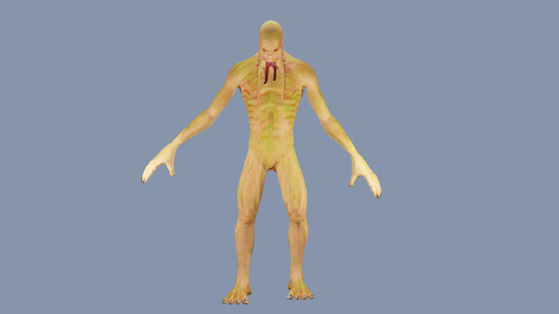Zombie alien Low-poly 3D model_0