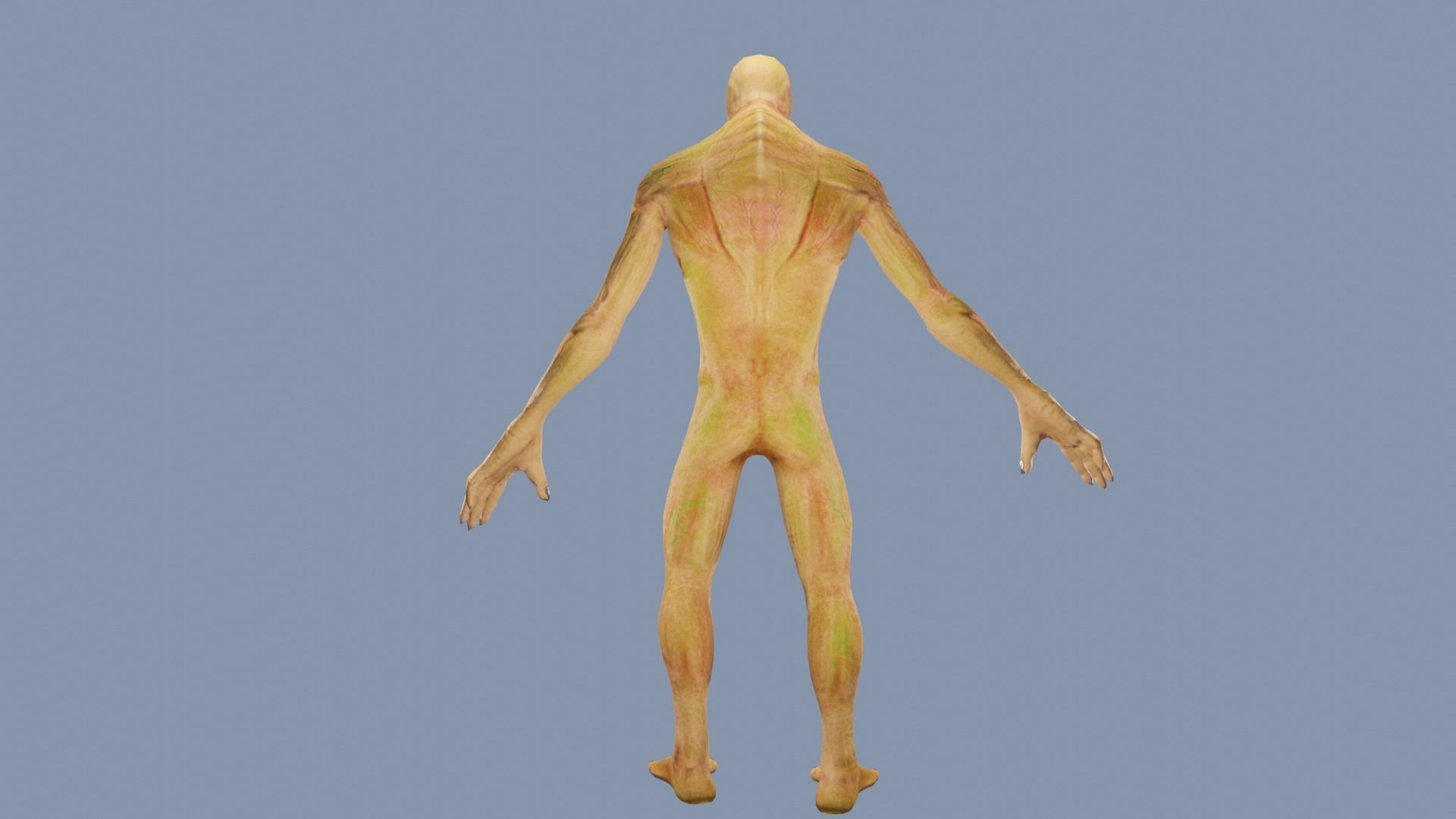 Zombie alien Low-poly 3D model_3