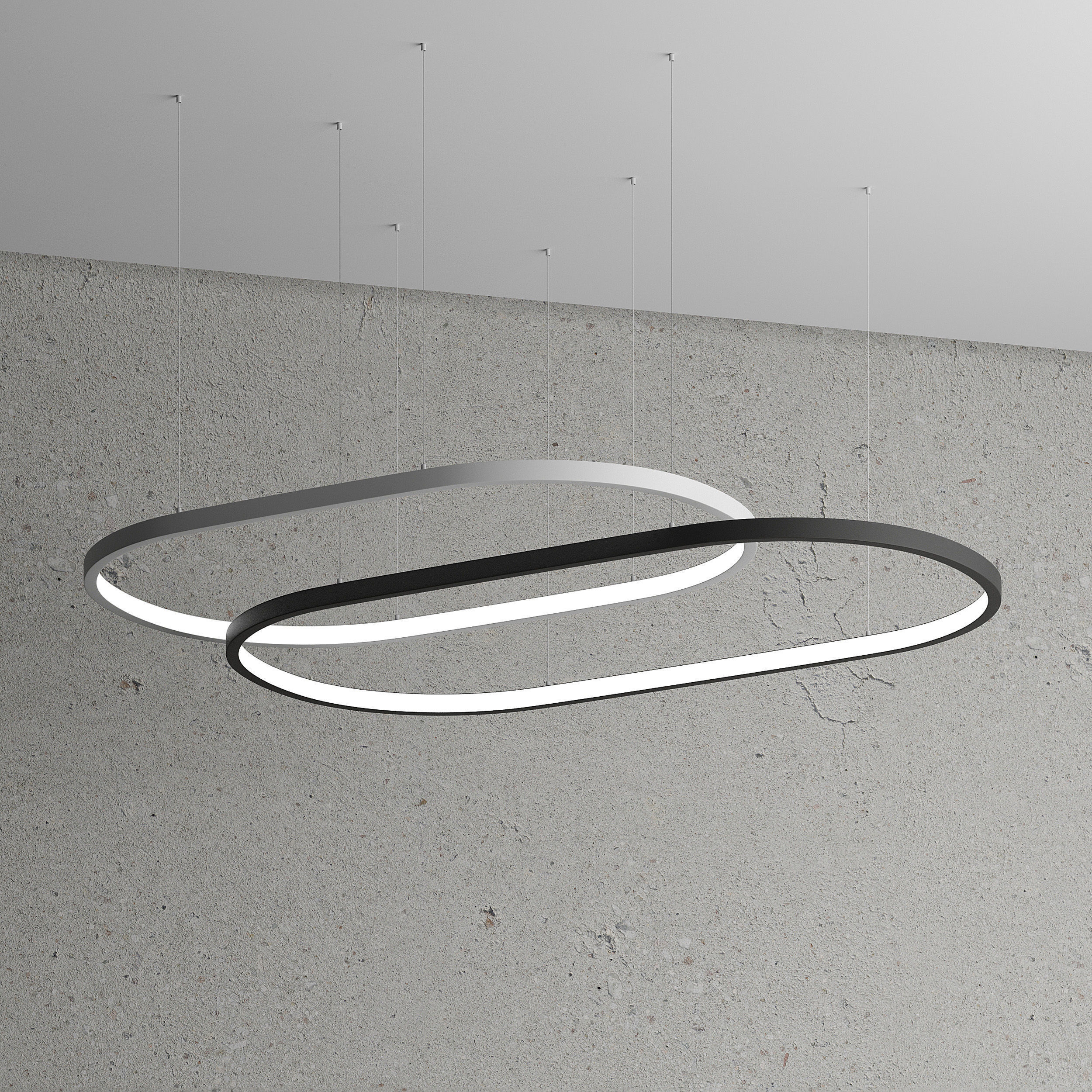 Oval Hanging Lamp 3D model_1