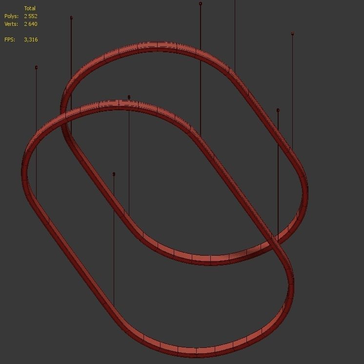 Oval Hanging Lamp 3D model_4