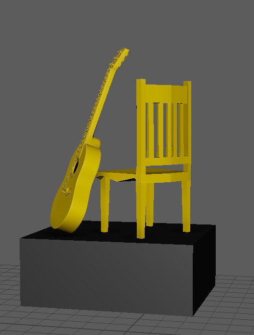 guitar award Low-poly 3D model_2