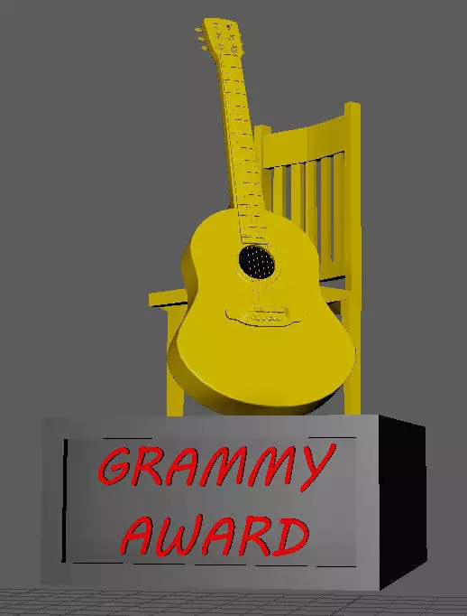 guitar award Low-poly 3D model_0