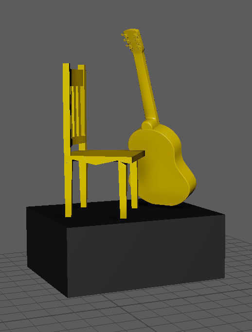 guitar award Low-poly 3D model_1