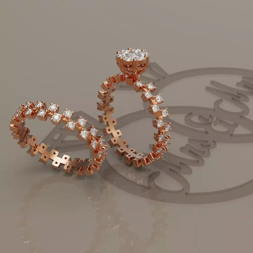 wedding rings 3D print model_0