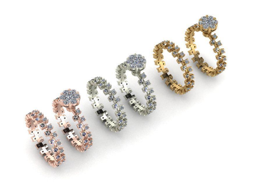 wedding rings 3D print model_1