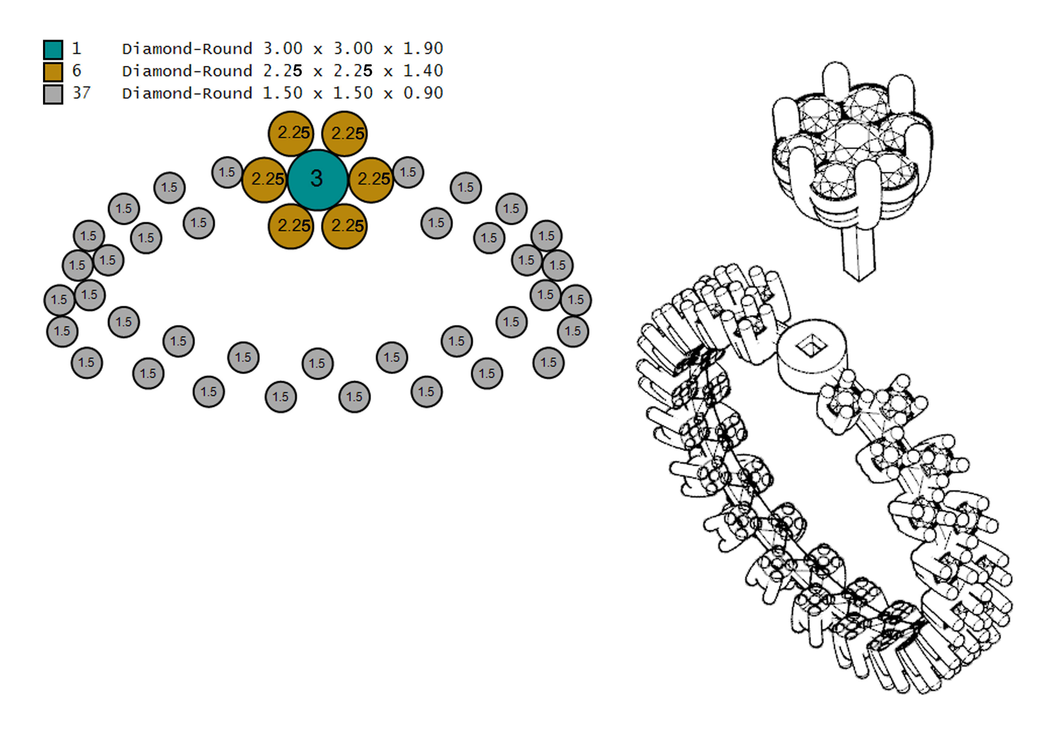 wedding rings 3D print model_6