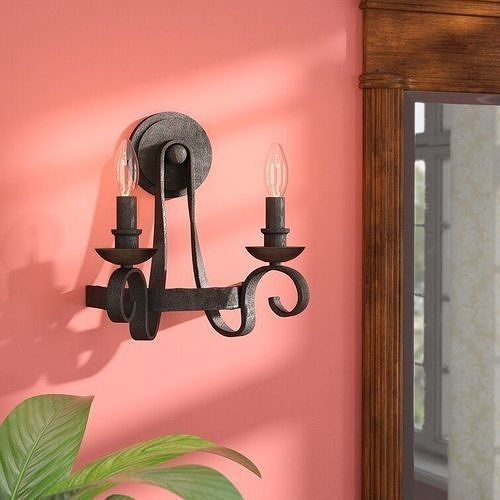 Allston Mediaval Rustic Candle Wall Light 3D model
