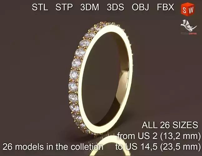 Wedding ring 3D print model