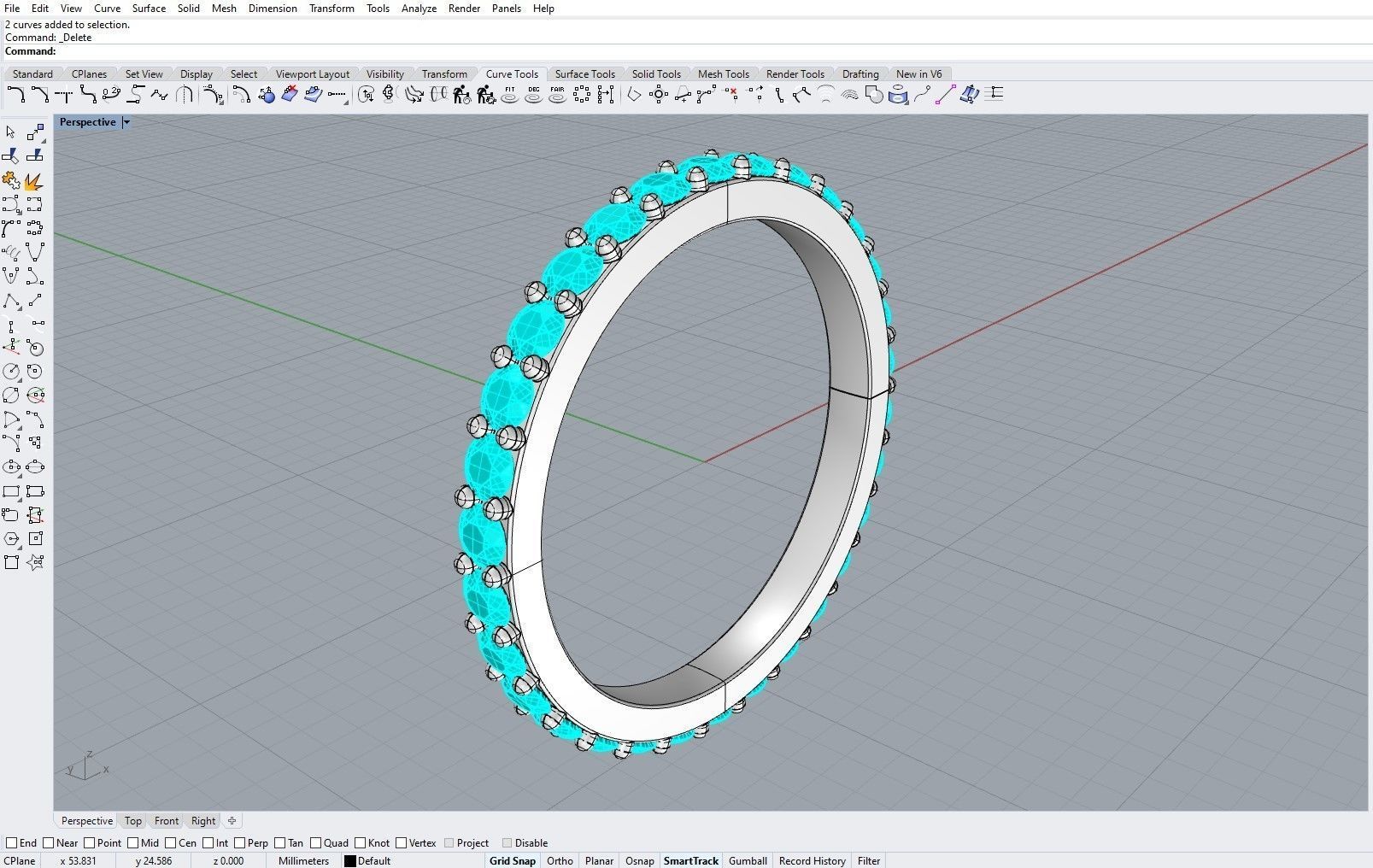 Wedding ring 3D print model_9