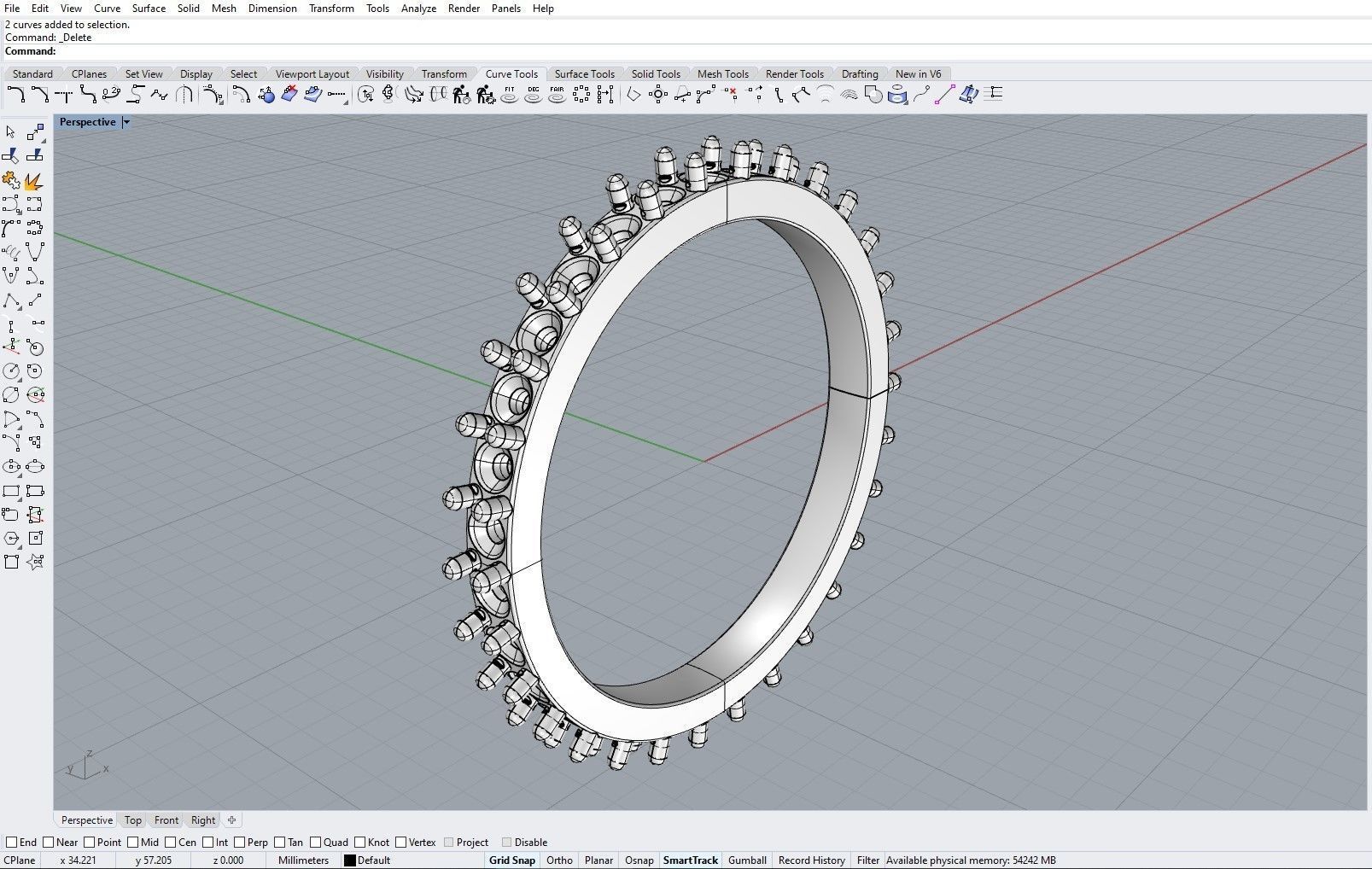 Wedding ring 3D print model_3
